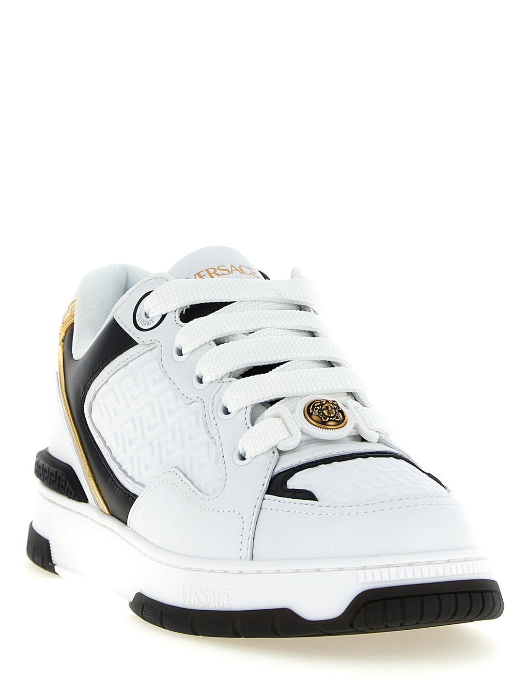 Versace Bicolor Leather Low Top Sneakers