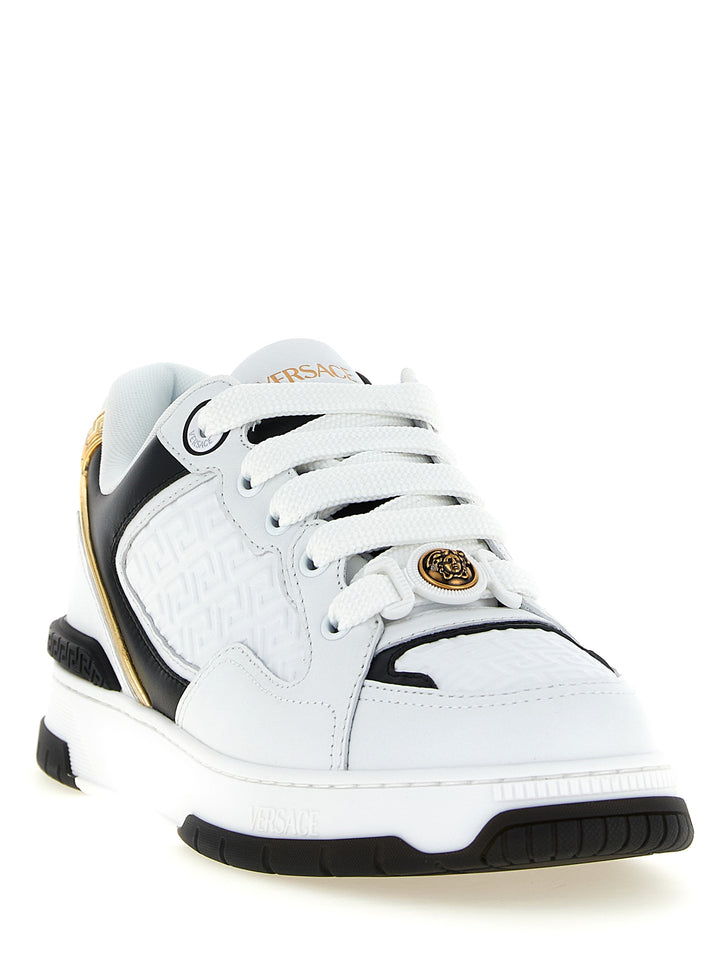 Versace Bicolor Leather Low Top Sneakers