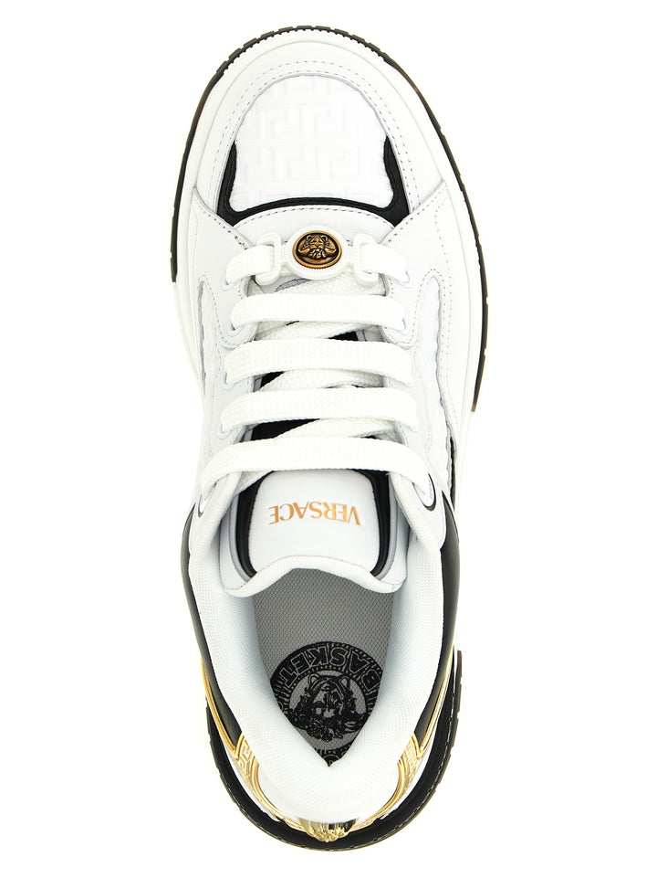 Versace Bicolor Leather Low Top Sneakers