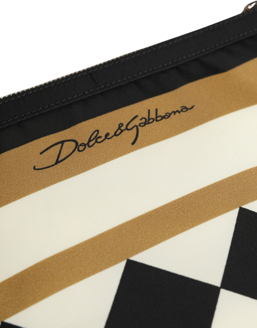 Dolce &amp; Gabbana Multicolor Checkered Logo Print Nylon Clutch Borse Bag