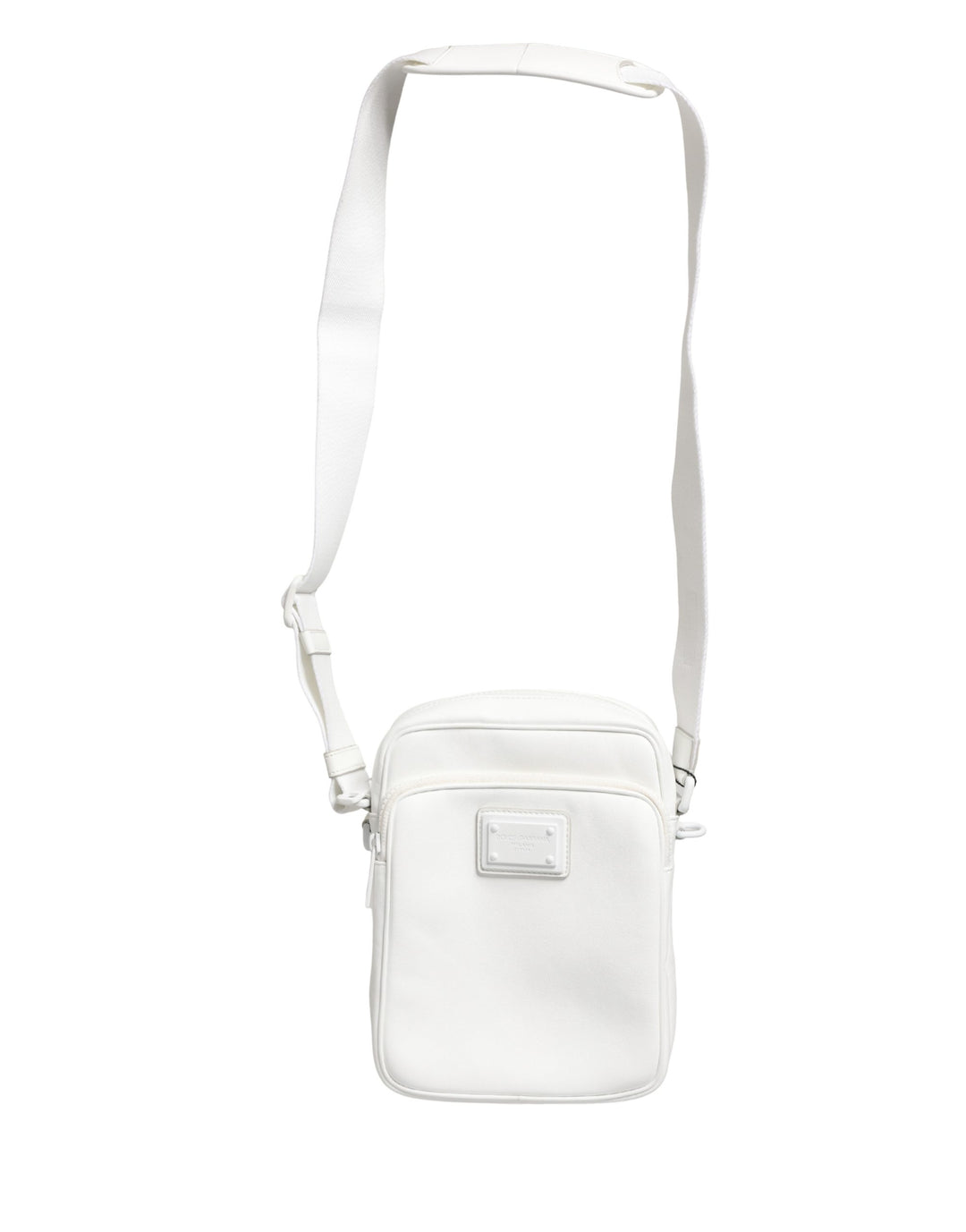 Dolce &amp; Gabbana White Logo Plaque Crossbody Shoulder Borse Men Bag