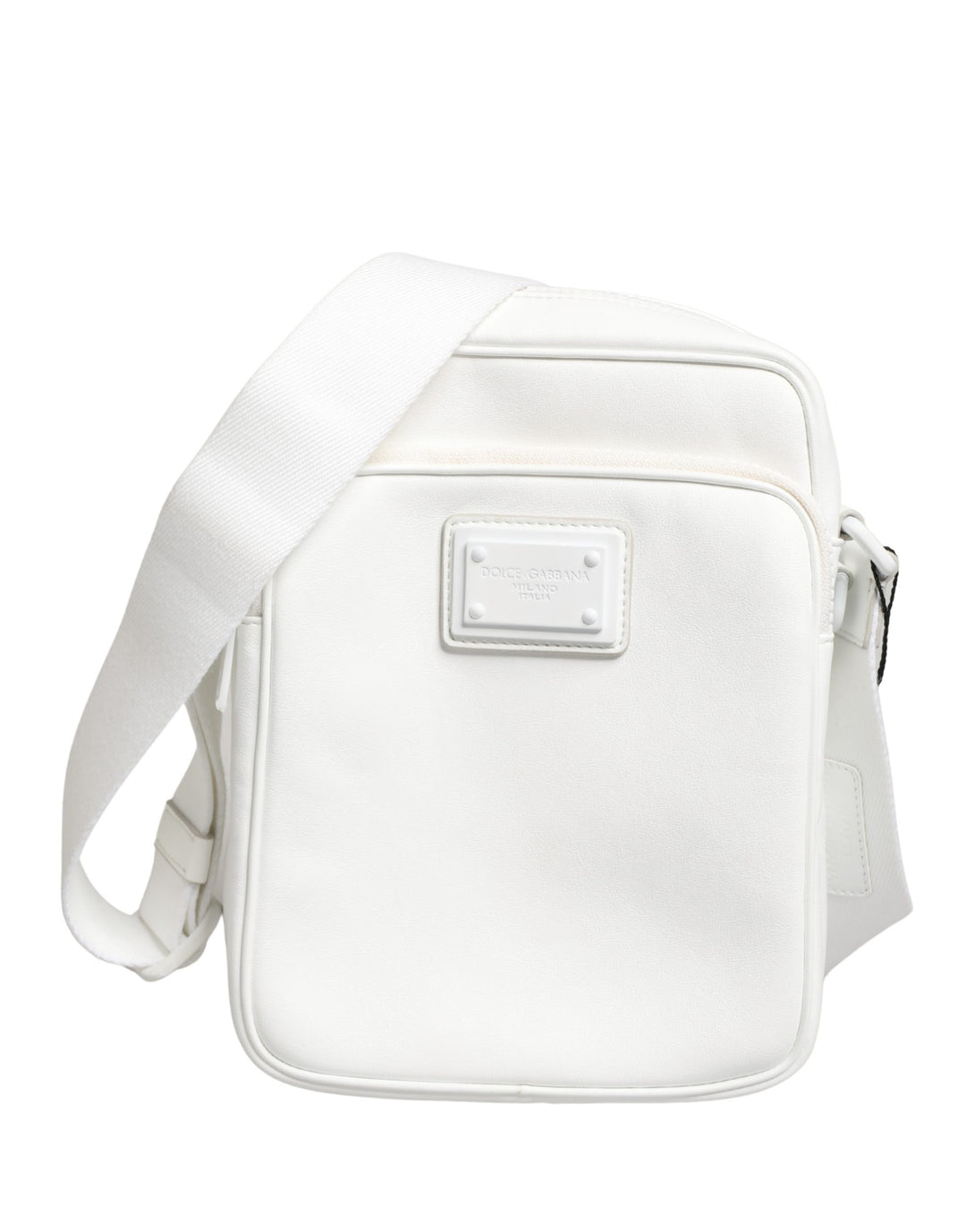 Dolce &amp; Gabbana White Logo Plaque Crossbody Shoulder Borse Men Bag