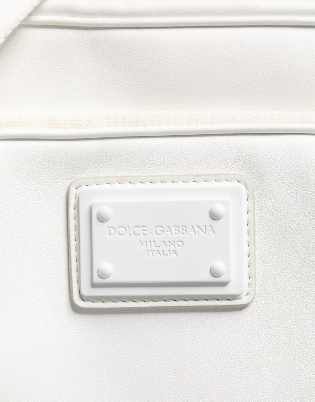Dolce &amp; Gabbana White Logo Plaque Crossbody Shoulder Borse Men Bag