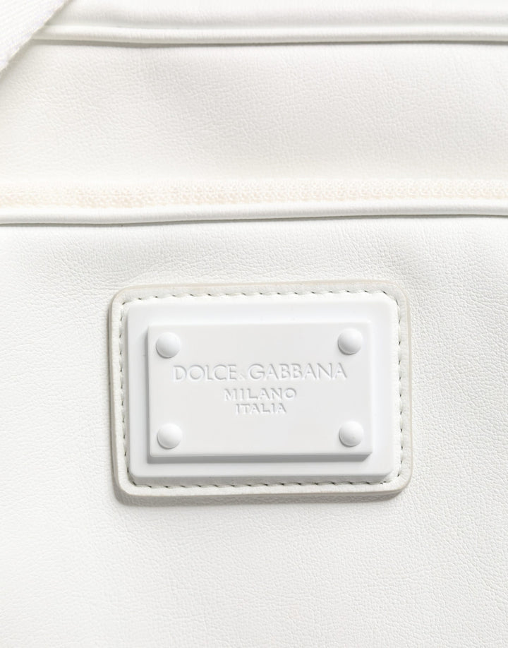 Dolce &amp; Gabbana White Logo Plaque Crossbody Shoulder Borse Men Bag