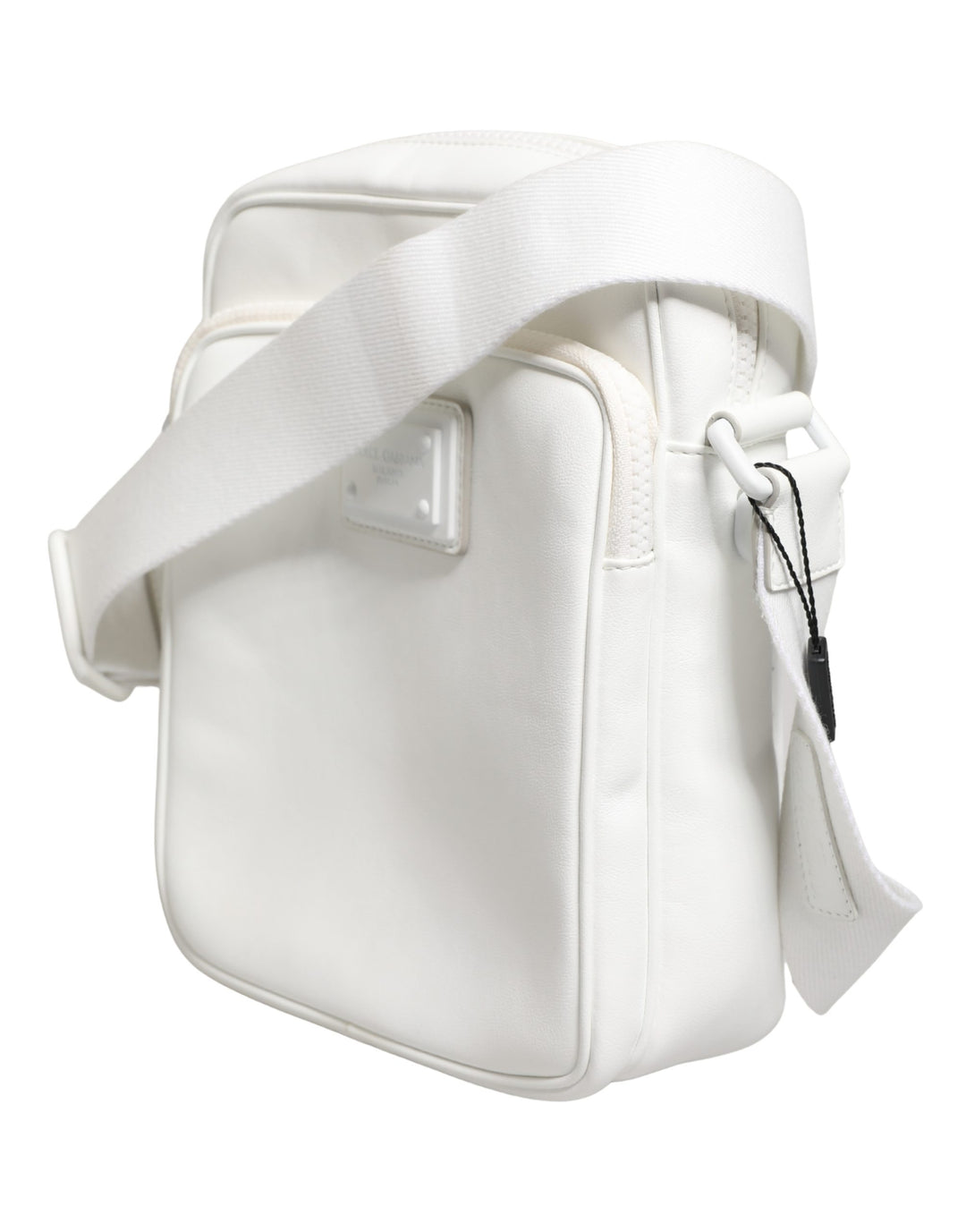 Dolce &amp; Gabbana White Logo Plaque Crossbody Shoulder Borse Men Bag