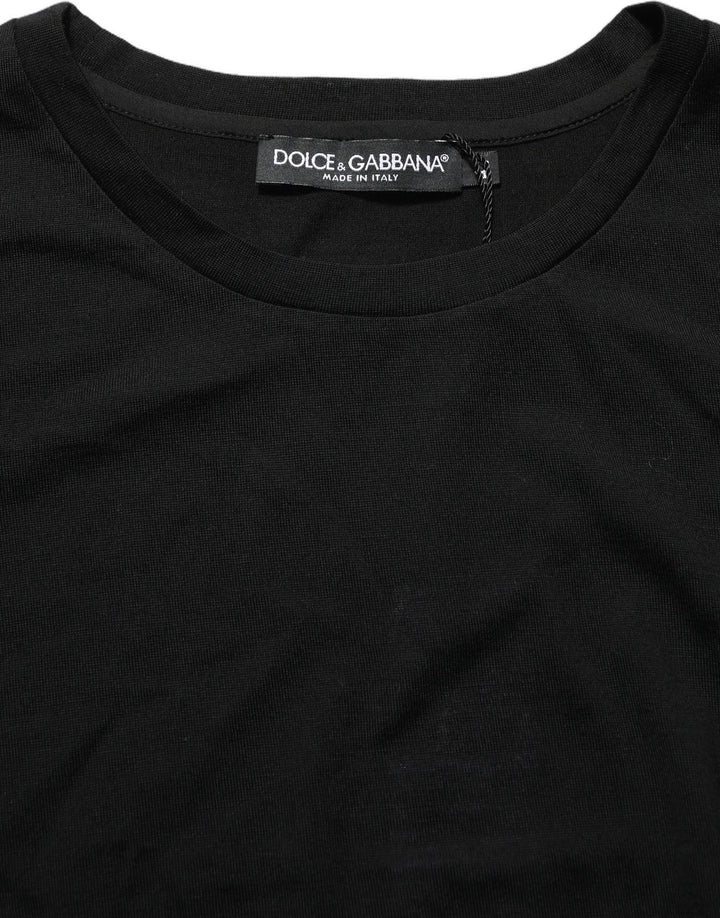 Dolce &amp; Gabbana Black Wool Crew Neck Short Sleeves Men T-shirt