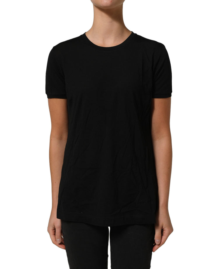 Dolce &amp; Gabbana Black Wool Crew Neck Short Sleeves Men T-shirt