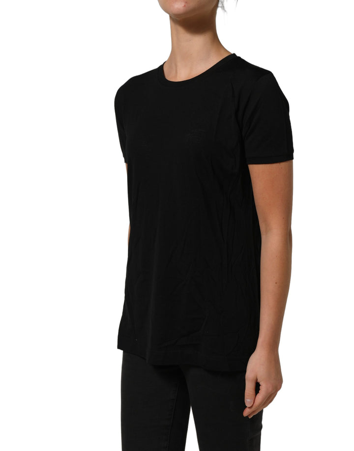 Dolce &amp; Gabbana Black Wool Crew Neck Short Sleeves Men T-shirt