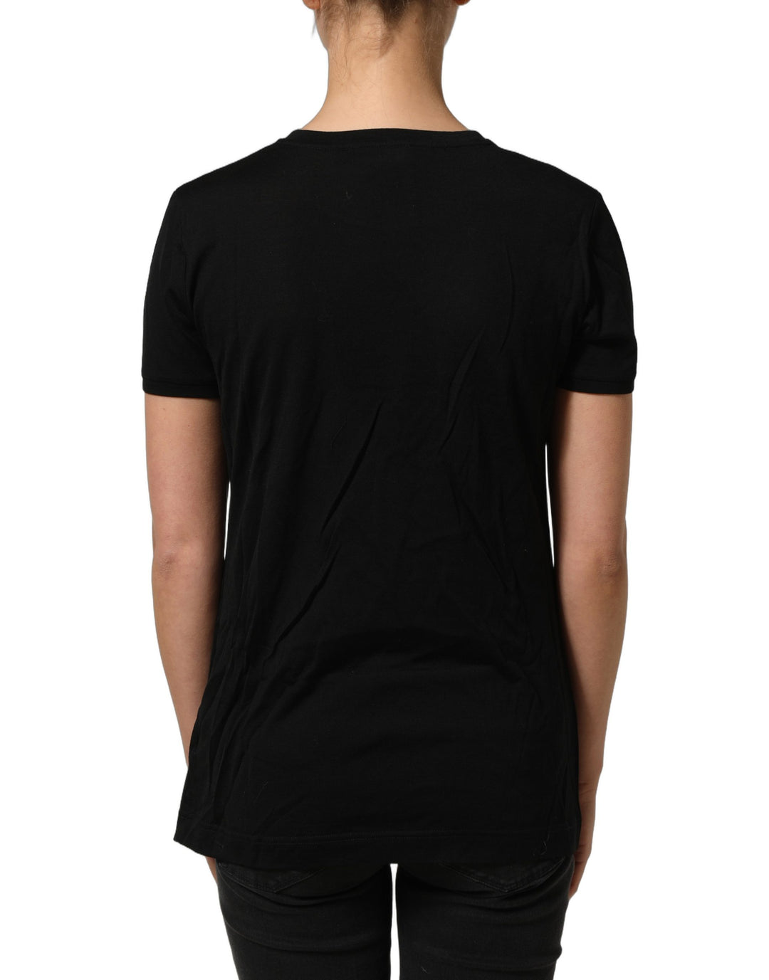 Dolce &amp; Gabbana Black Wool Crew Neck Short Sleeves Men T-shirt