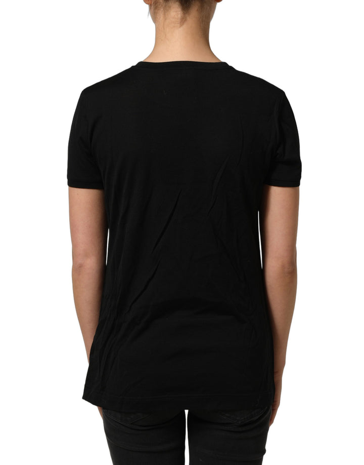 Dolce &amp; Gabbana Black Wool Crew Neck Short Sleeves Men T-shirt