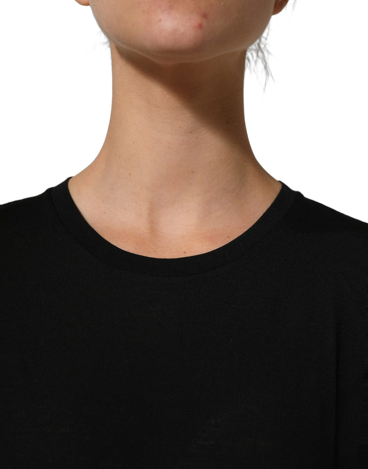 Dolce &amp; Gabbana Black Wool Crew Neck Short Sleeves Men T-shirt