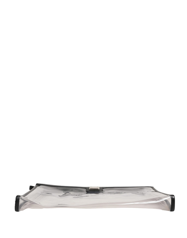 Dolce &amp; Gabbana Transparent PVC Clutch Pouch Purse Branded Logo Plaque Bag