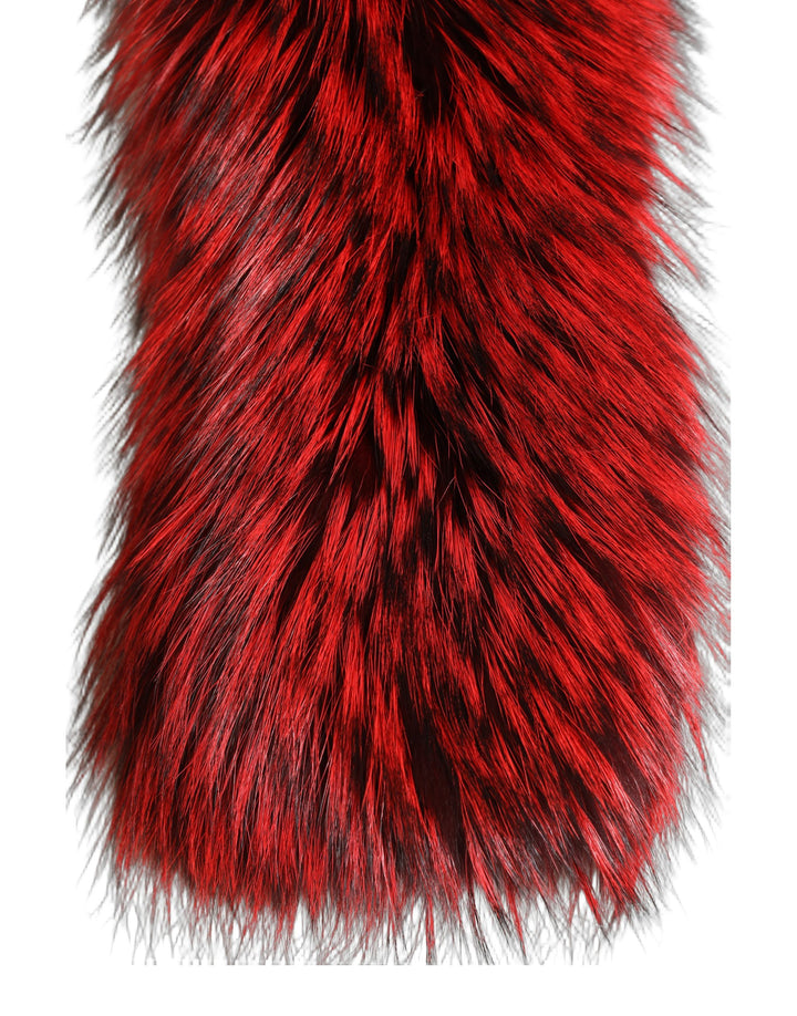 Dolce &amp; Gabbana Red Fox Fur Neck Wrap Warmer Winter Scarf
