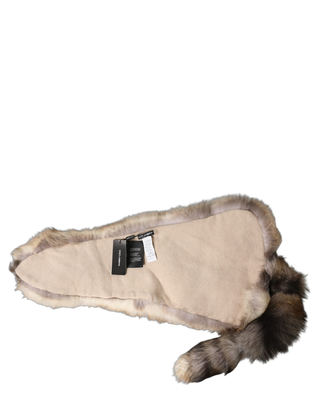 Dolce &amp; Gabbana Brown Frost Fox Fur Neck Warmer Winter Scarf