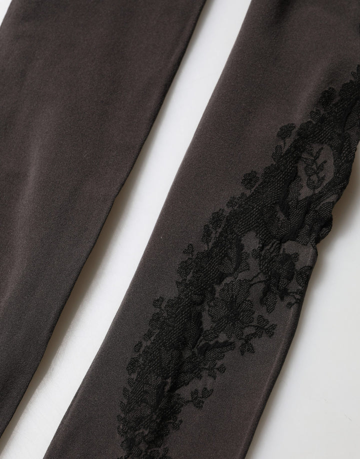 Dolce &amp; Gabbana Black Nylon Tights Stocking Pantyhose Women Socks