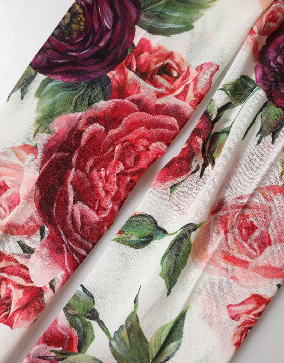 Dolce &amp; Gabbana White Nylon Floral Print Tights Stockings Socks