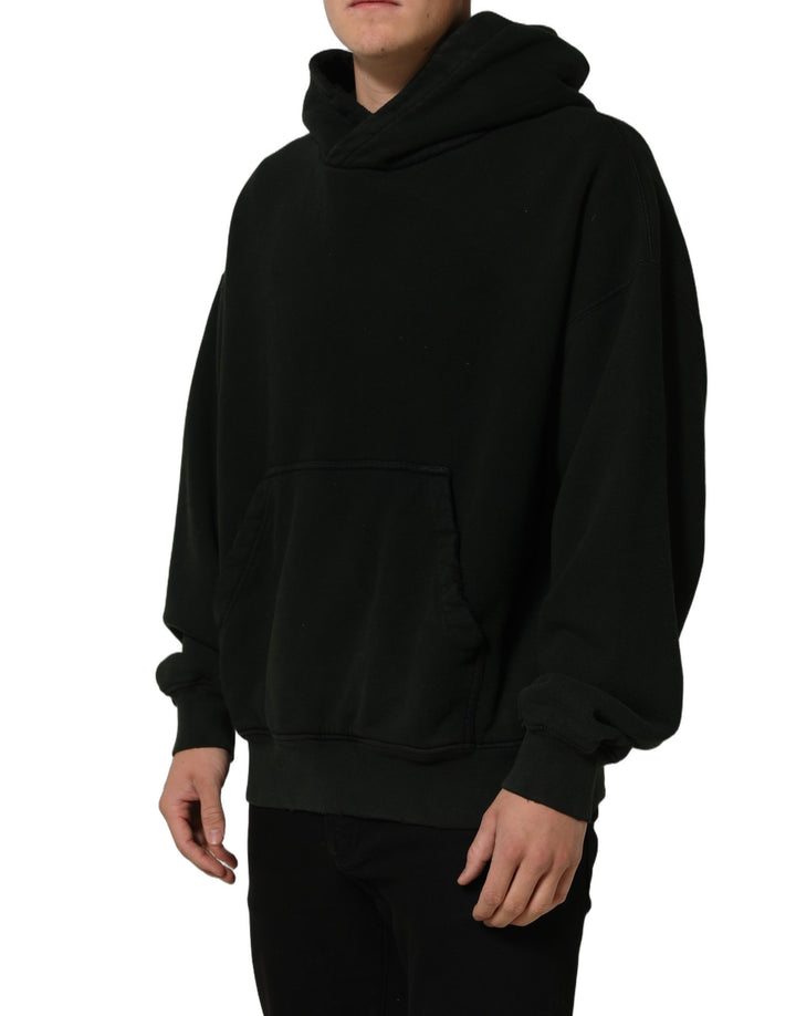 Dolce &amp; Gabbana Black Cotton Hooded Men Sweatshirt Sweater