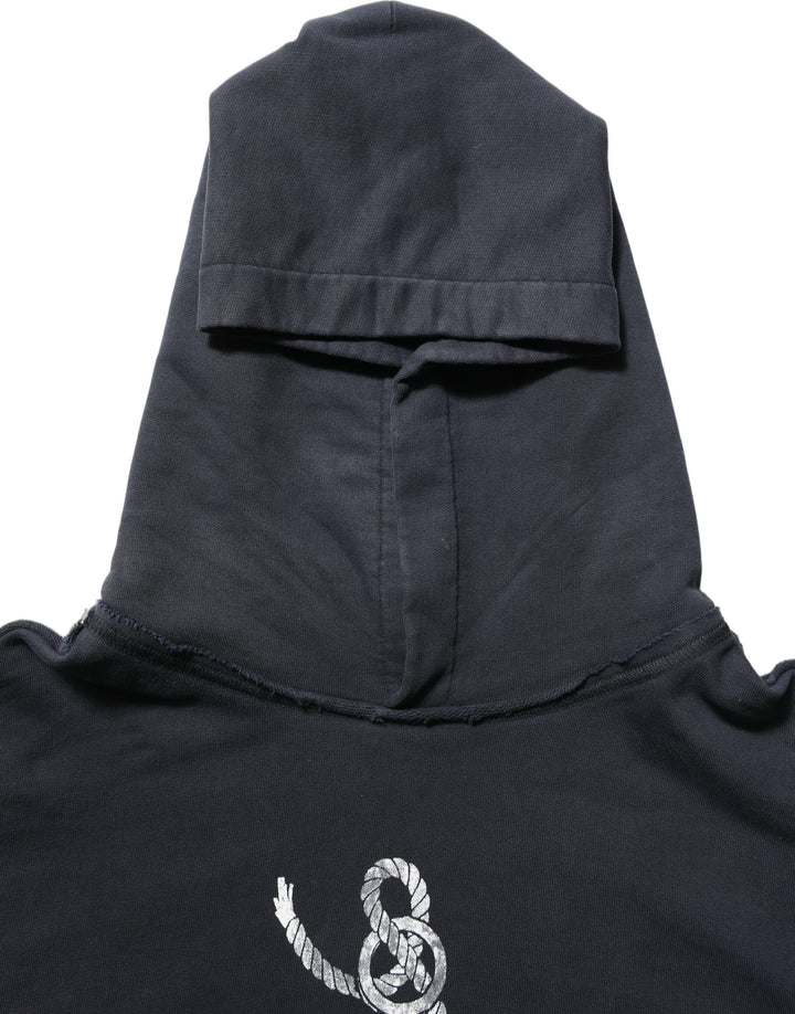 Dolce &amp; Gabbana Black Anchor Print Hooded Sweatshirt Sweater