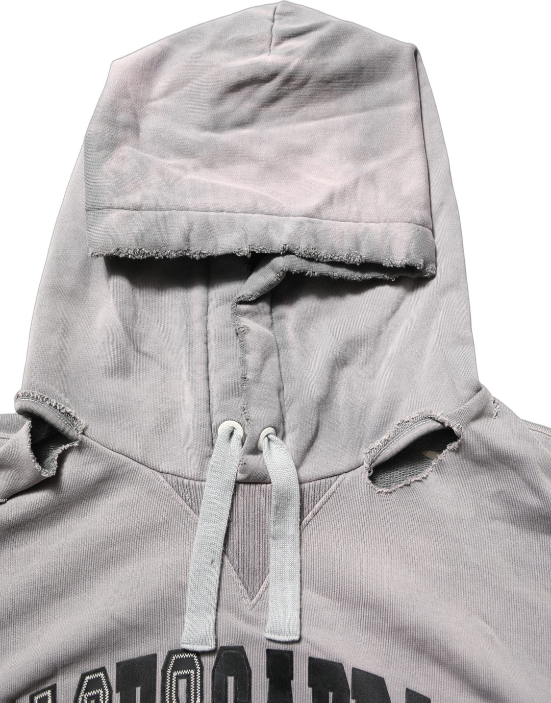 Dolce &amp; Gabbana Gray Graphic Hooded Sweatshirt Men Sweater