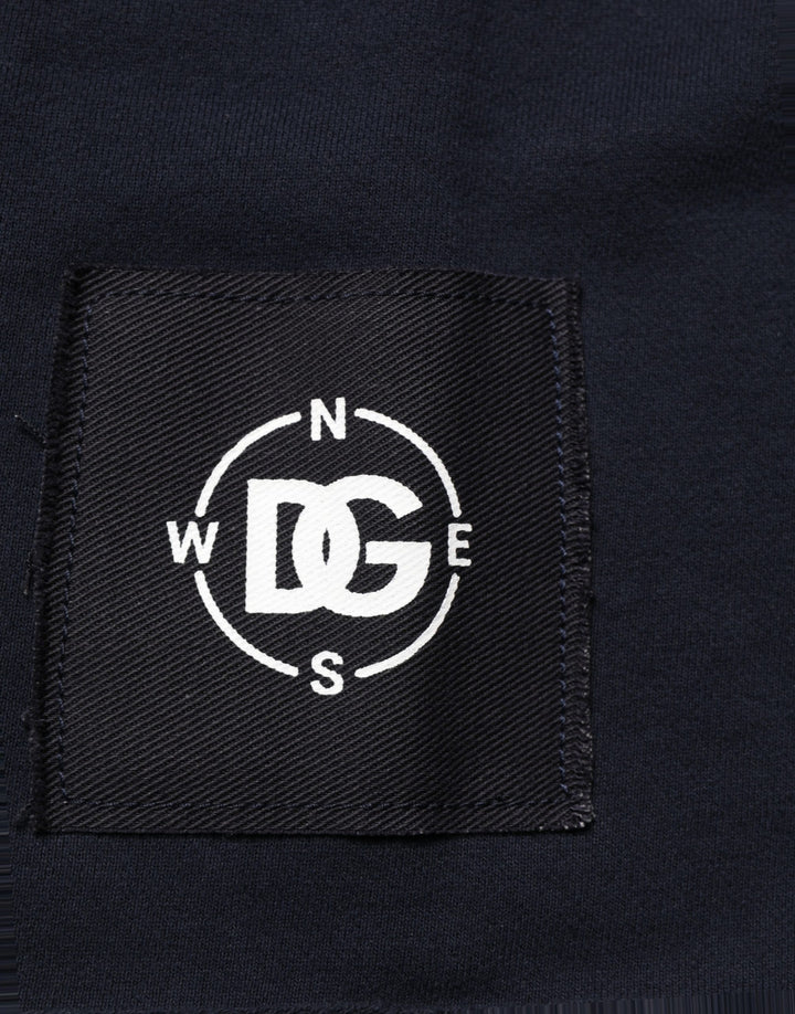 Dolce &amp; Gabbana Dark Blue Logo Cotton Sweatshirt Sweater