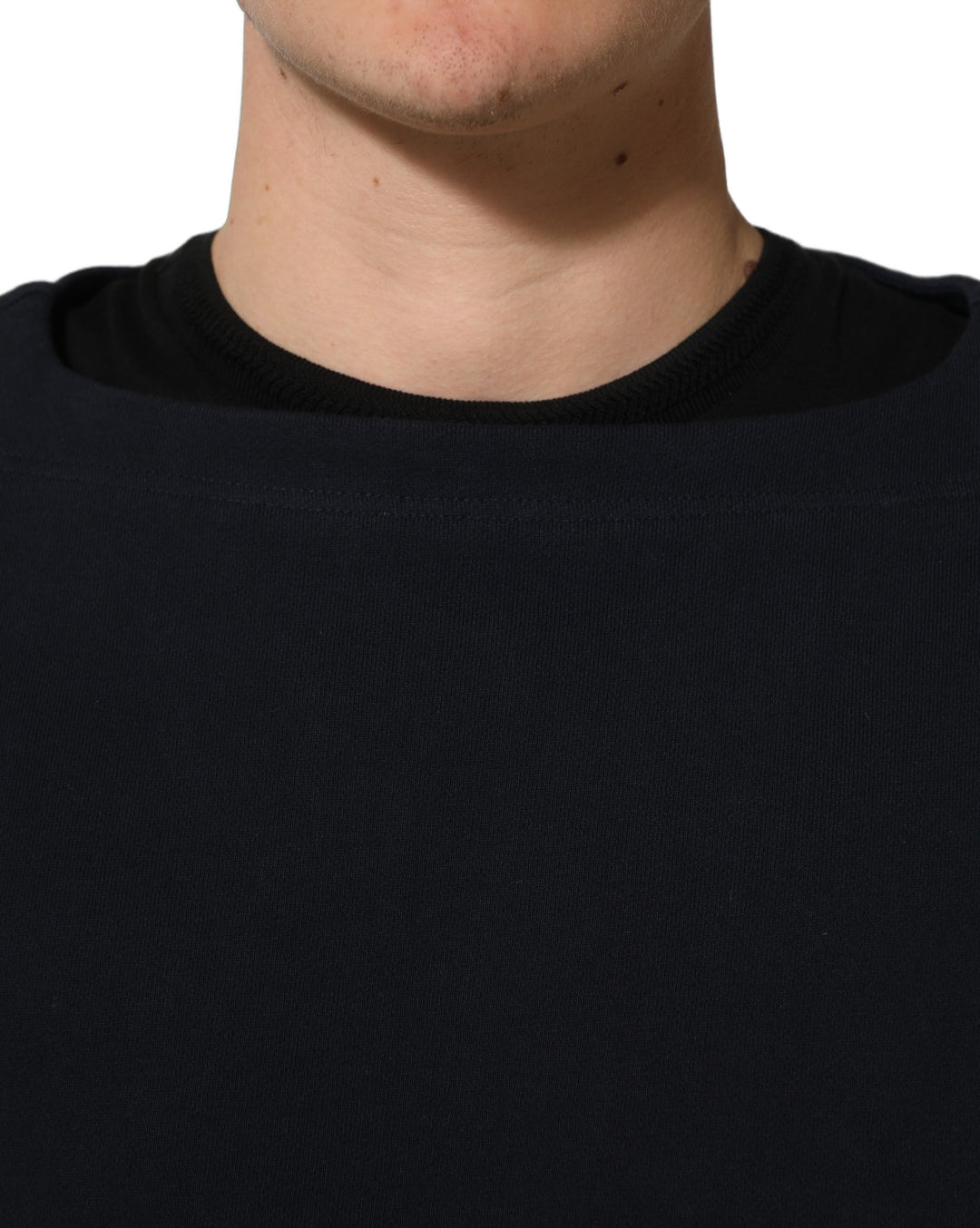 Dolce &amp; Gabbana Dark Blue Logo Cotton Sweatshirt Sweater