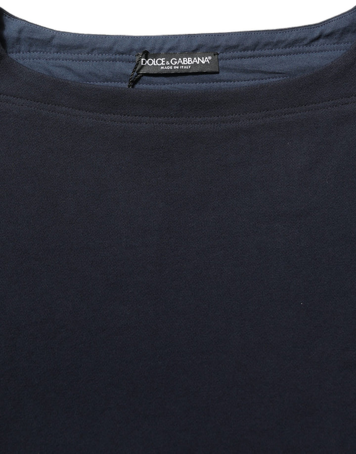Dolce &amp; Gabbana Dark Blue Logo Cotton Sweatshirt Sweater