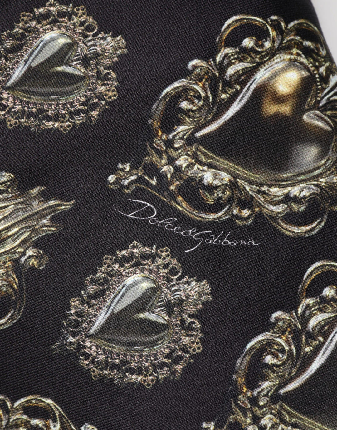 Dolce &amp; Gabbana Black Sacred Heart Cotton Sweatshirt Sweater