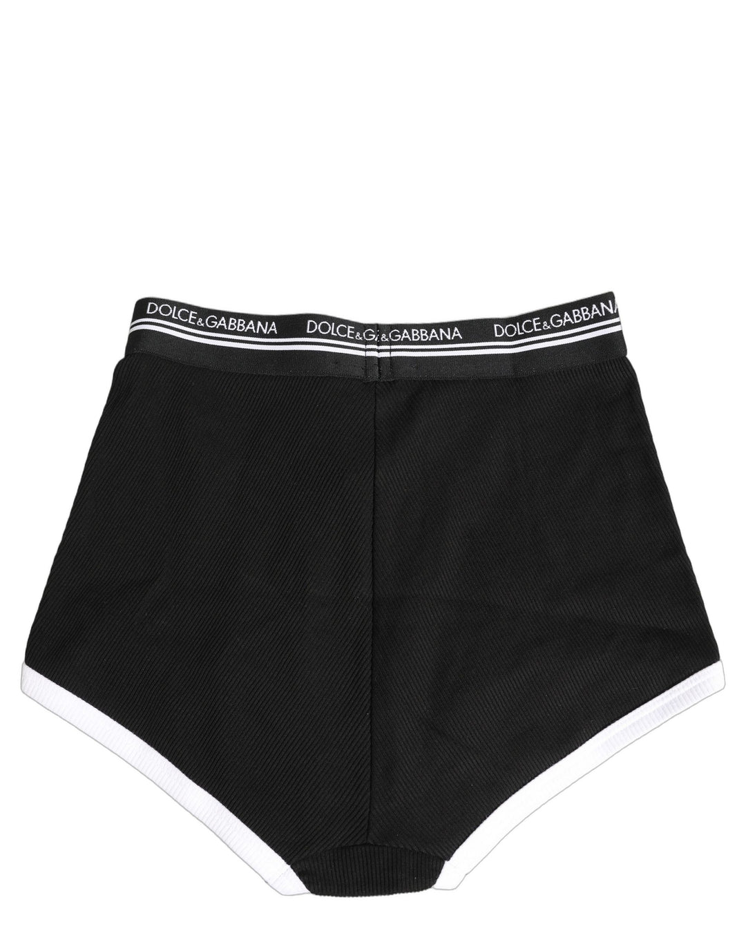 Dolce &amp; Gabbana Black White Logo Waistband Coulotte Panty Underwear