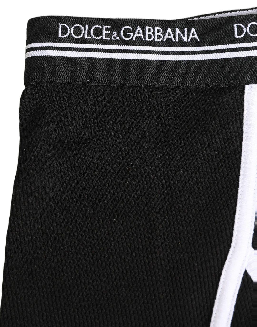 Dolce &amp; Gabbana Black White Logo Waistband Coulotte Panty Underwear
