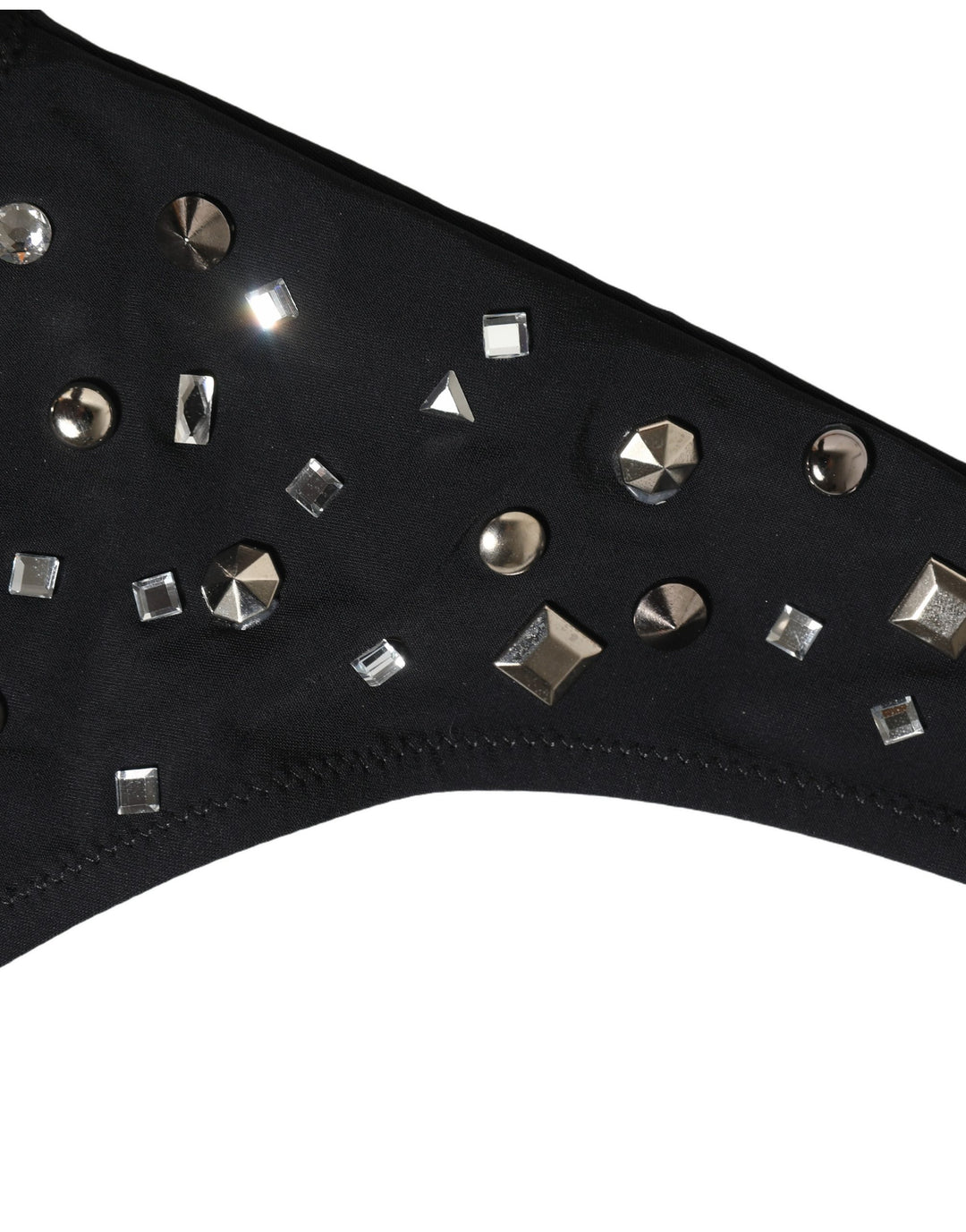 Dolce &amp; Gabbana Black Embellished Cutout Bandeau One Piece Swimwear