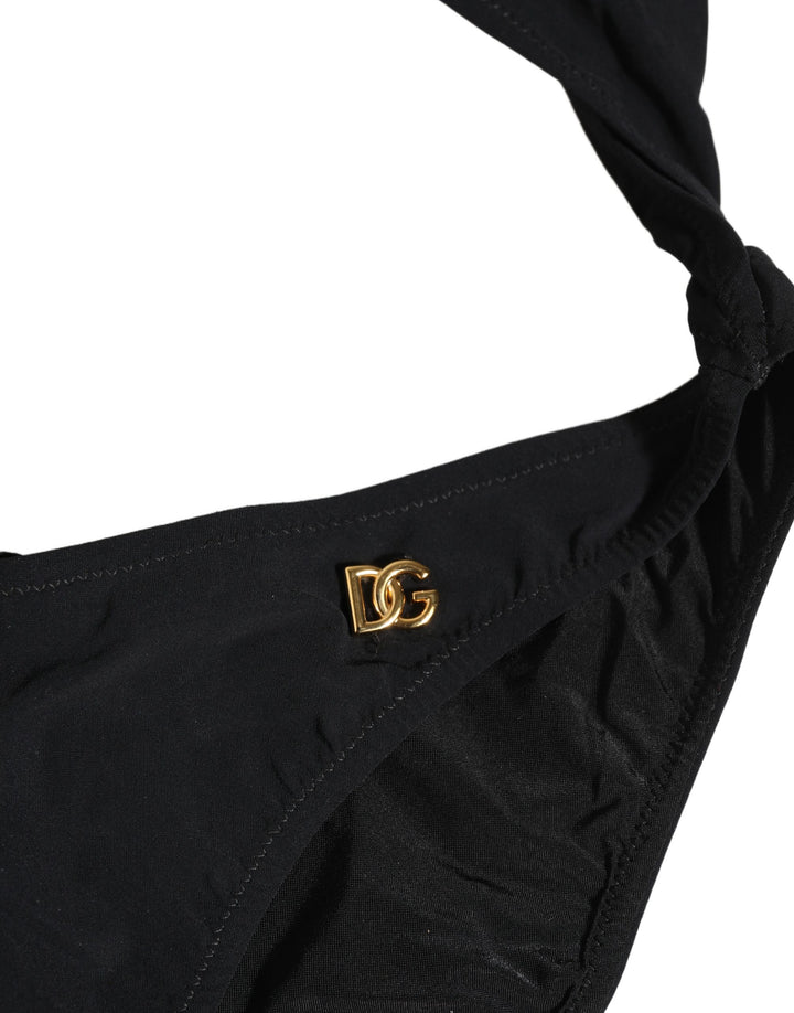 Dolce &amp; Gabbana Black Cutout Logo One Piece Swimsuit Swimwear