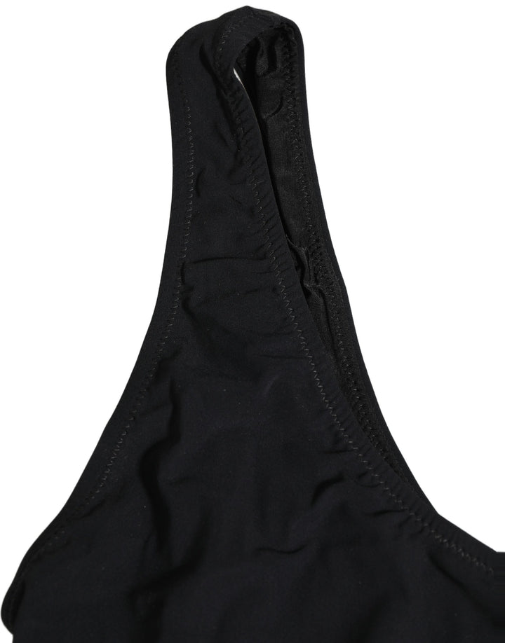 Dolce &amp; Gabbana Black Cutout Logo One Piece Swimsuit Swimwear