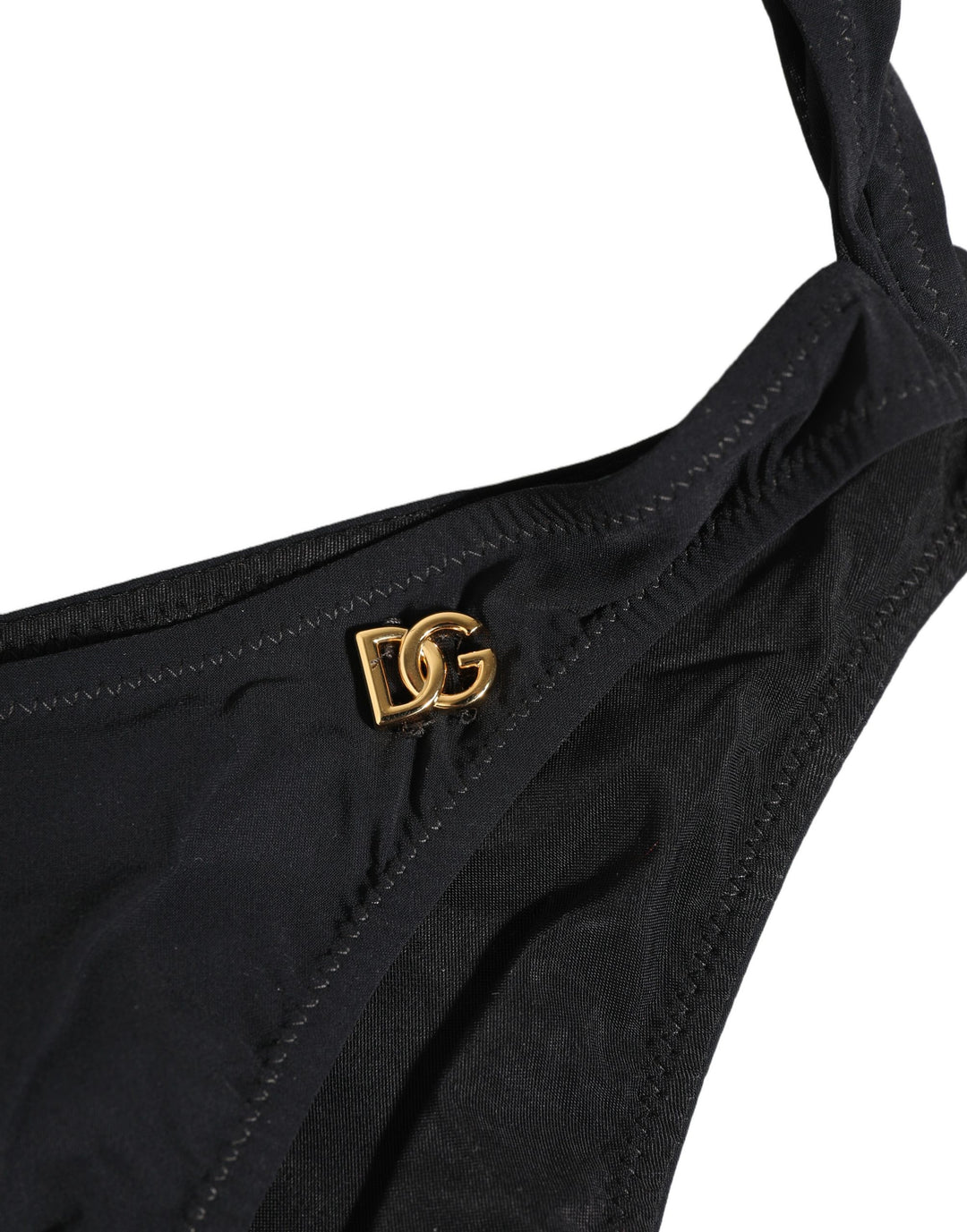 Dolce &amp; Gabbana Black Cutout Logo One Piece Swimsuit Swimwear