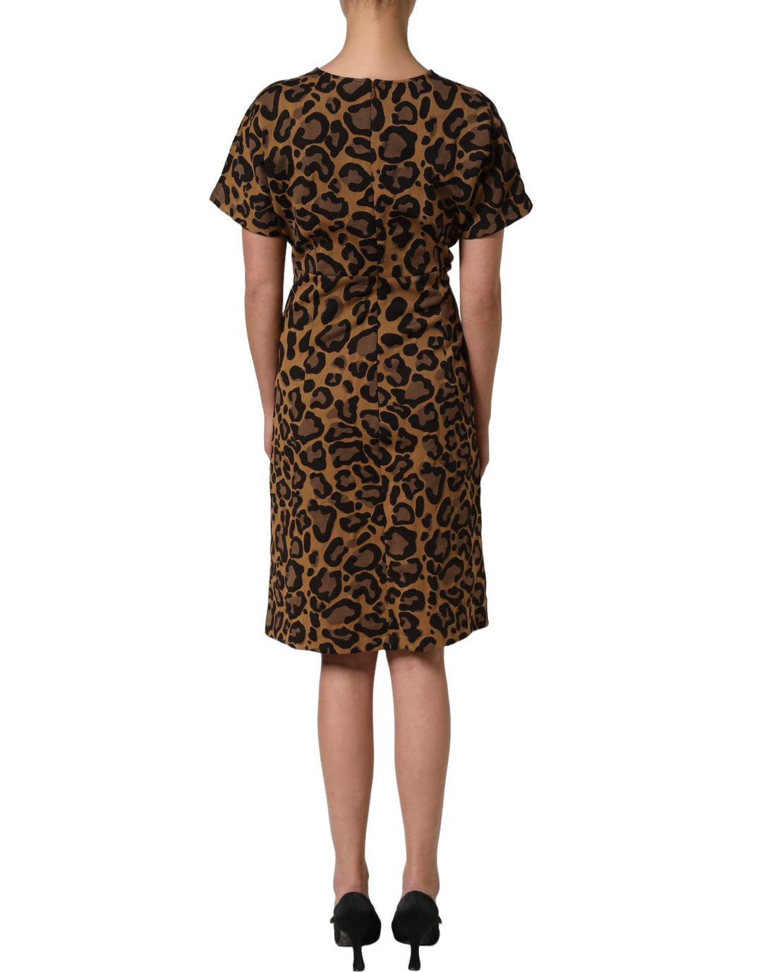 Dolce &amp; Gabbana Brown LeopardPrint Flared A-line Mini Dress