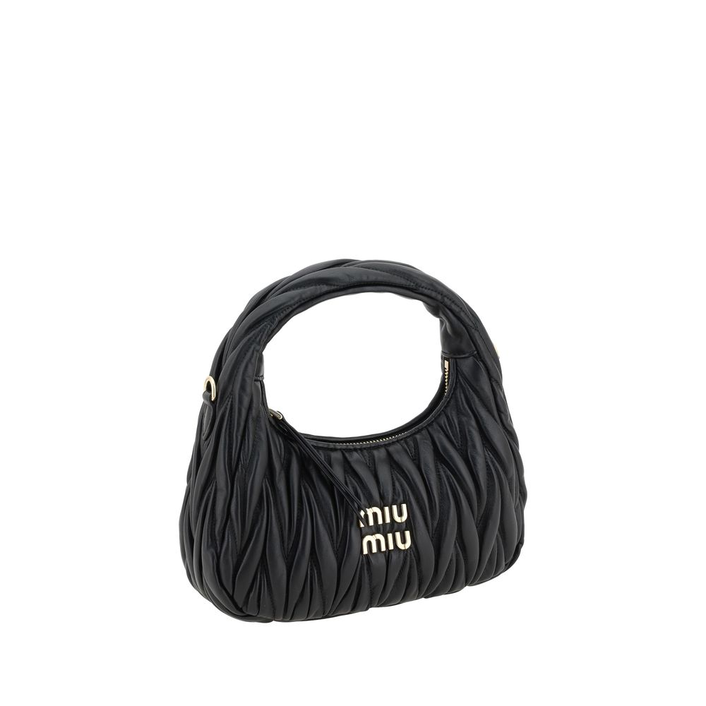 Miu - Black Calf Leather Bos Taurus Handbag