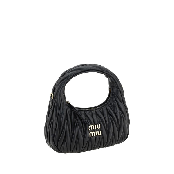 Miu - Black Calf Leather Bos Taurus Handbag