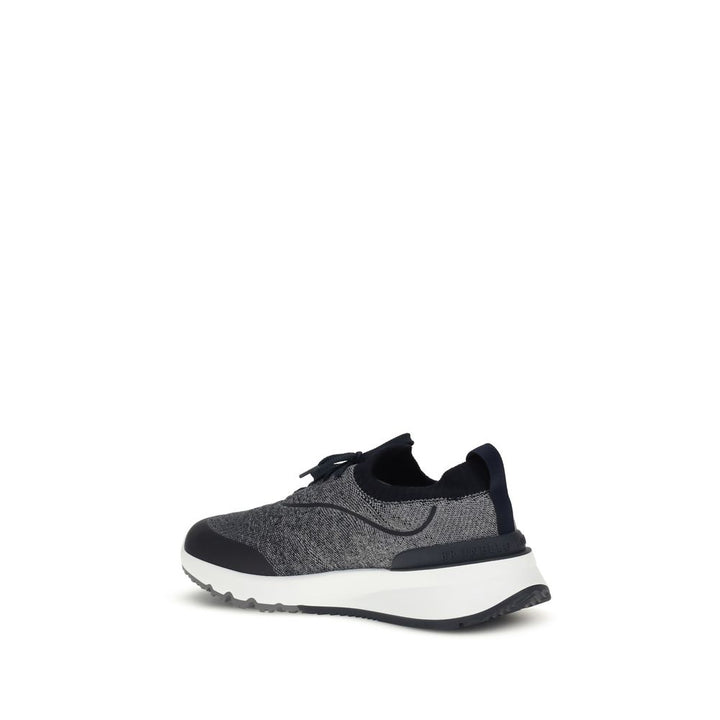 Brunello Cucinelli Gray Cotton Athletic Sneakers