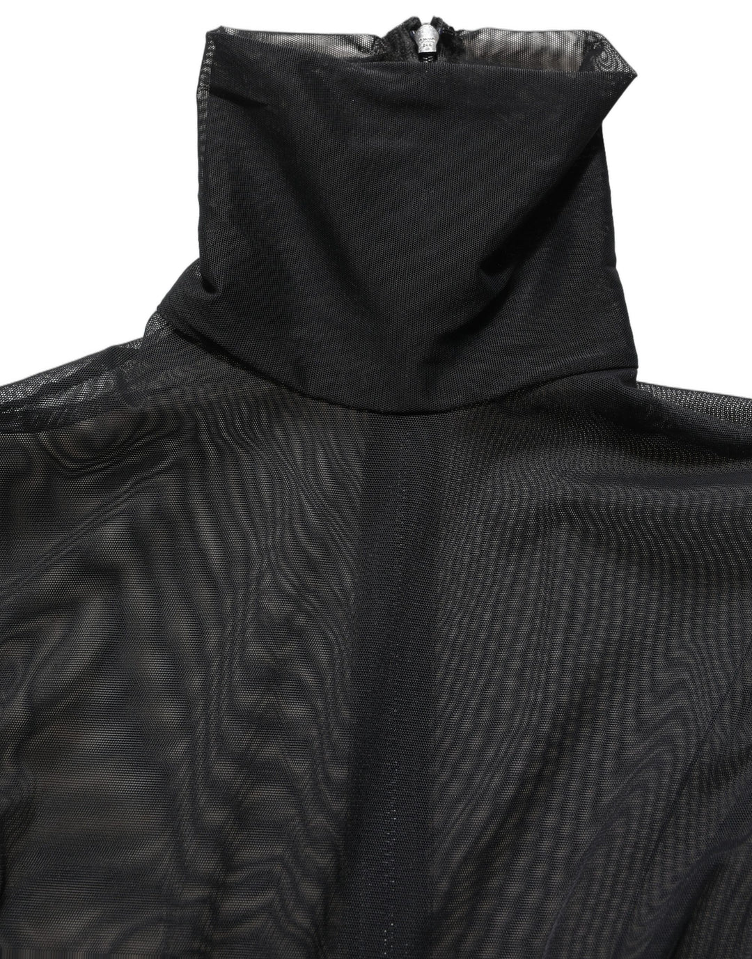 Dolce &amp; Gabbana Black Sheer Mesh Jumpsuit Turtleneck Dress