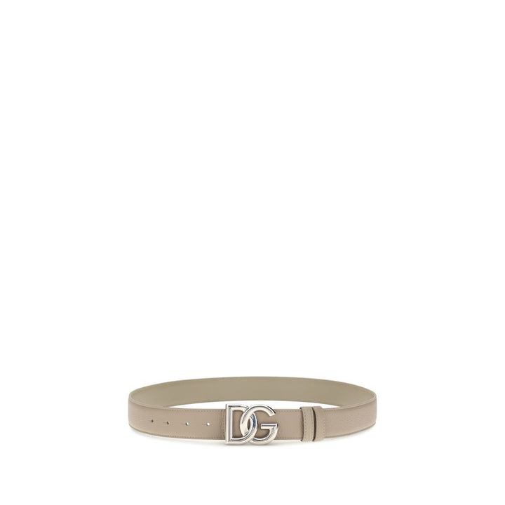 Dolce &amp; Gabbana Gray Calf Leather Bos Taurus Regular Belt