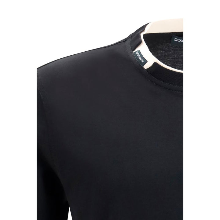 Dolce &amp; Gabbana Black Cotton T-Shirt