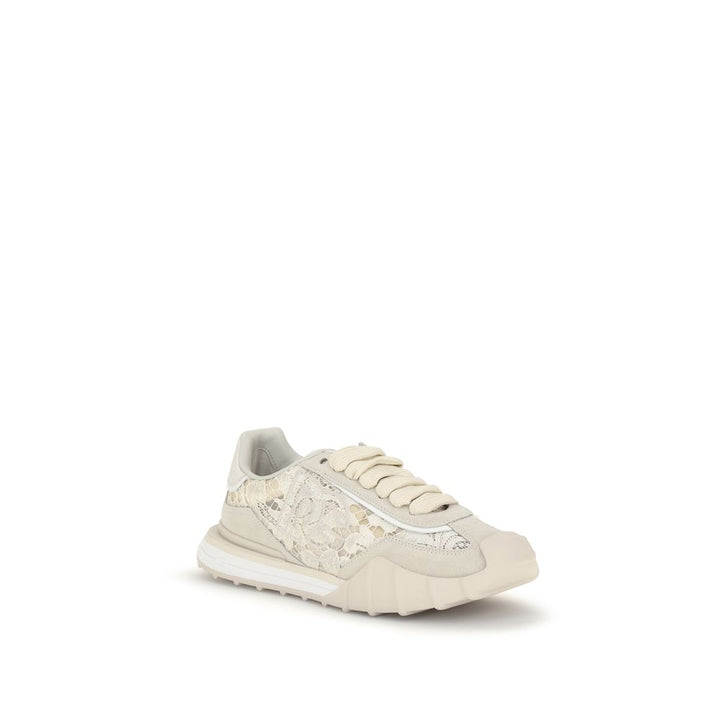 Dolce &amp; Gabbana Beige Calf Leather Bos Taurus Sneakers