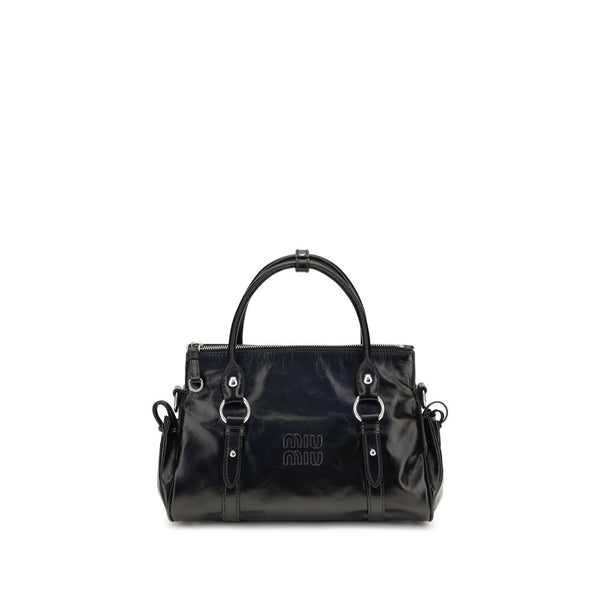 Miu - Black Calf Leather Bos Taurus Handbag