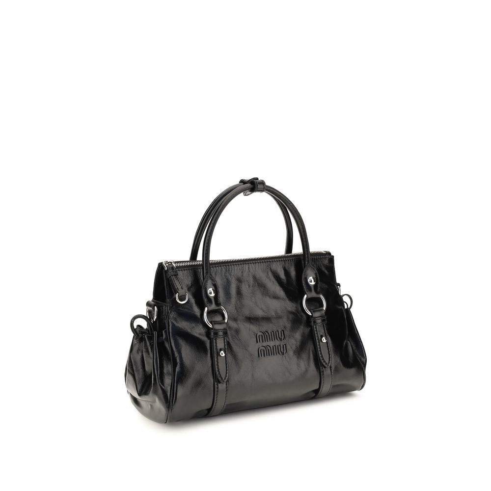 Miu - Black Calf Leather Bos Taurus Handbag