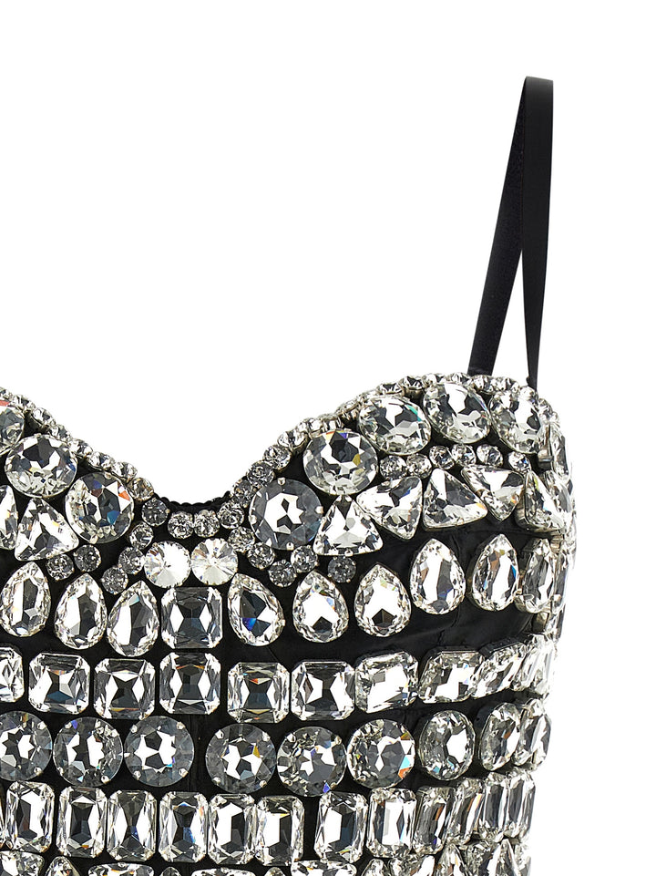 Dolce &amp; Gabbana Silver Polyamide Bodysuit