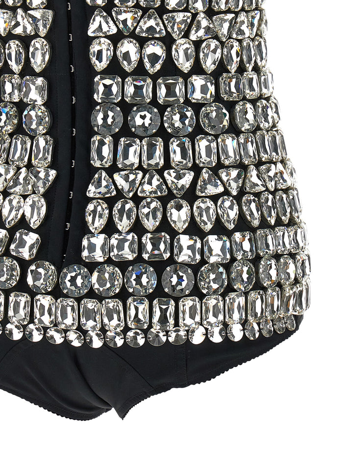 Dolce &amp; Gabbana Silver Polyamide Bodysuit