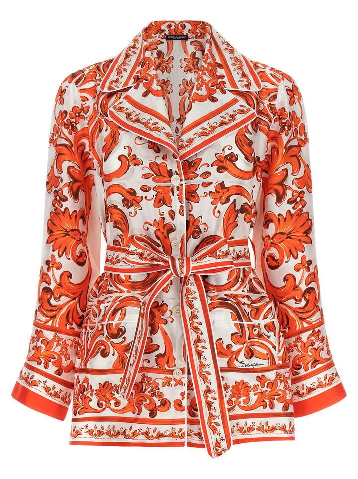 Dolce &amp; Gabbana Orange Silk Blouse