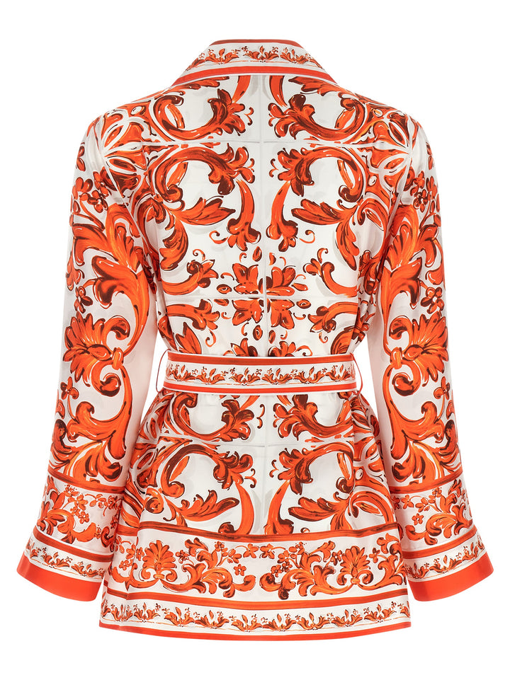Dolce &amp; Gabbana Orange Silk Blouse