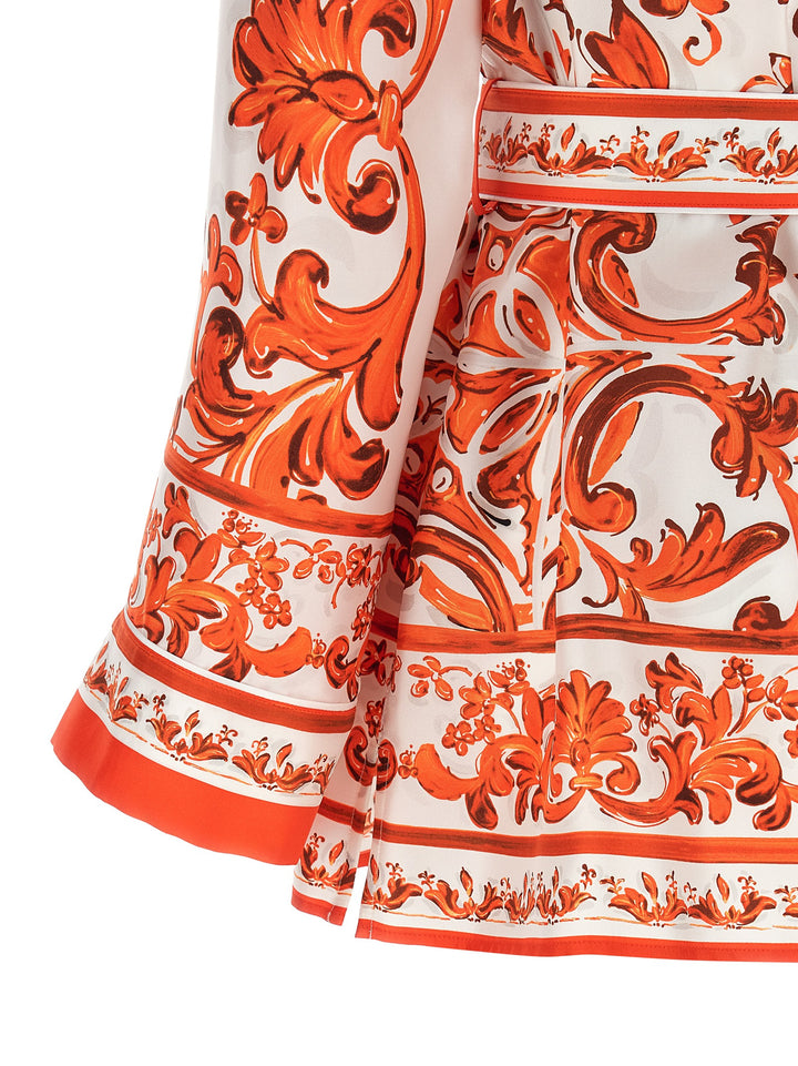 Dolce &amp; Gabbana Orange Silk Blouse