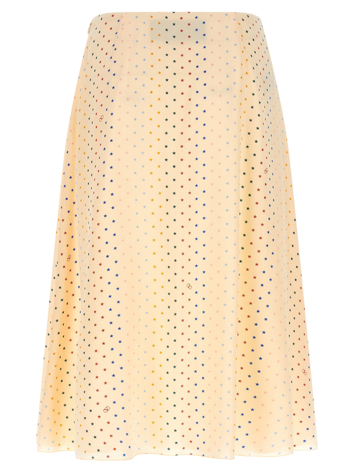 Valentino Garavani Multicolor Silk Midi Skirt