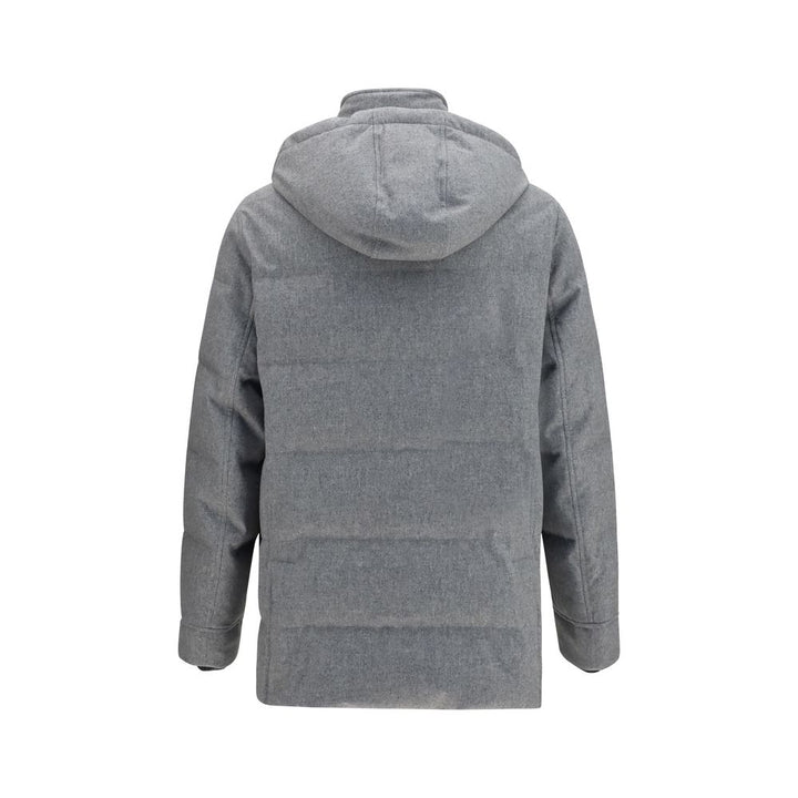 Brunello Cucinelli Gray Cashmere Full-Length Jacket